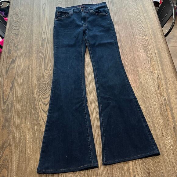 James Jeans Humphrey High Rise Flare Leg Jeans  Adore Stretch Dark Wash Blue - Picture 1 of 11